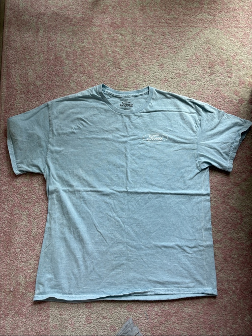 Ford Light Blue Chest Logo Crew Tee